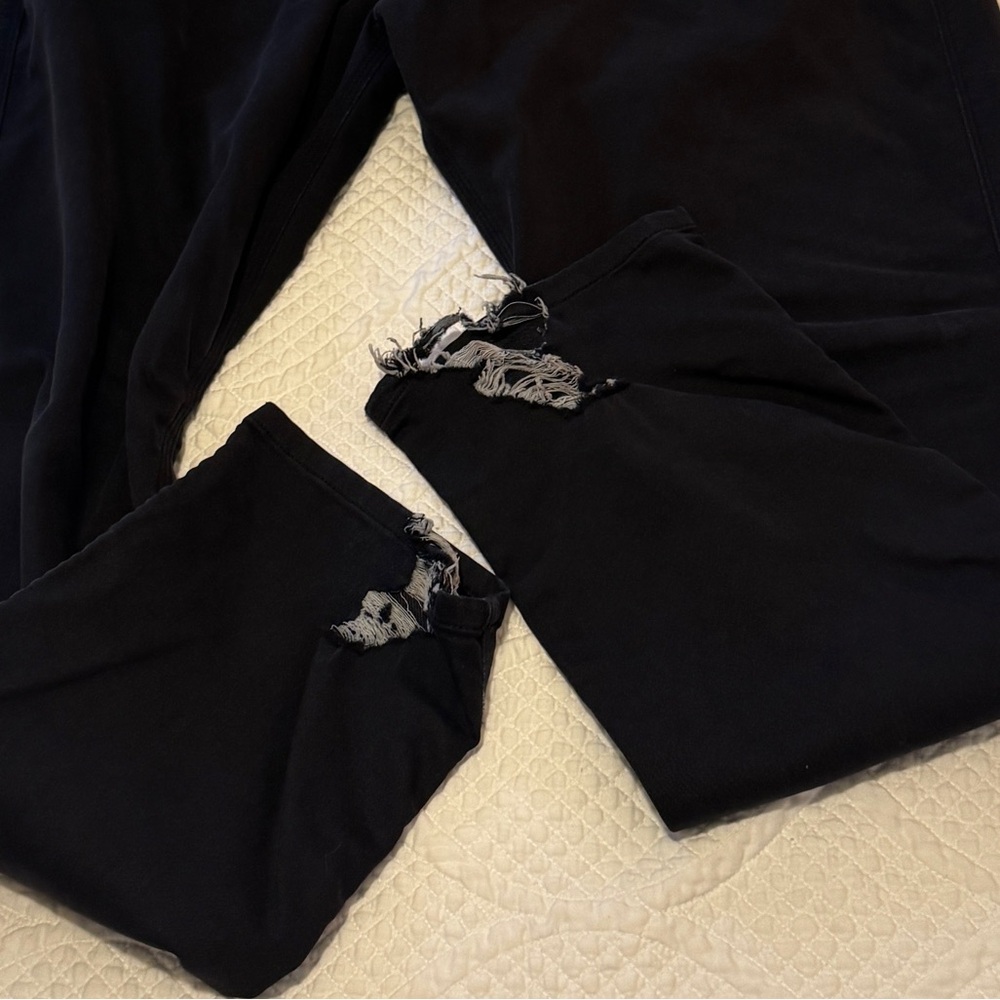 DU/ER Men’s Black Stretch 5-Pocket Pants Raw Hem Performance Jeans 36x30 - Picture 4 of 5
